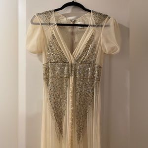 Anna Sui for BHLDN Aiguille Beaded sheer dress- stunner!!